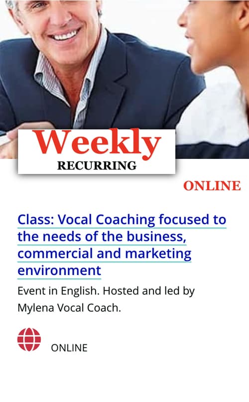class vocal coaching focused to the needs of the business commercial and marketing environment