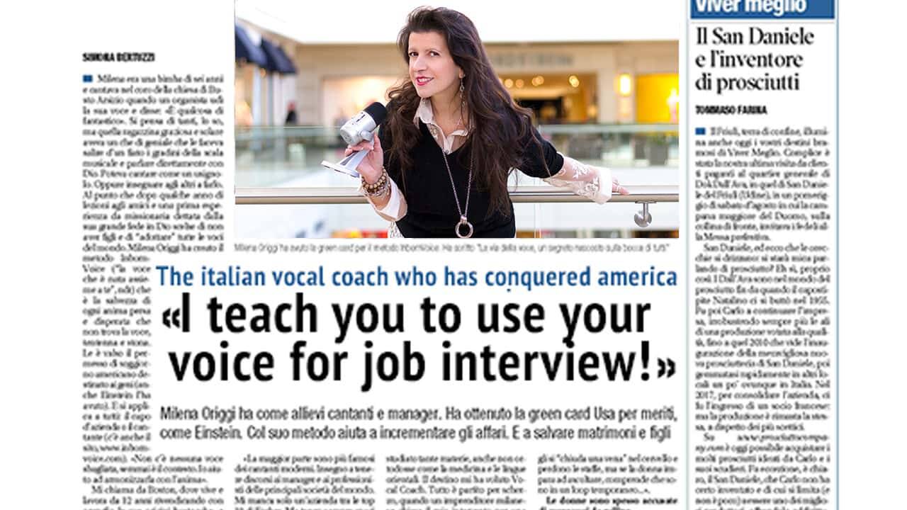  
I teach you how to use your voice for a job interview – Interview for Libero				