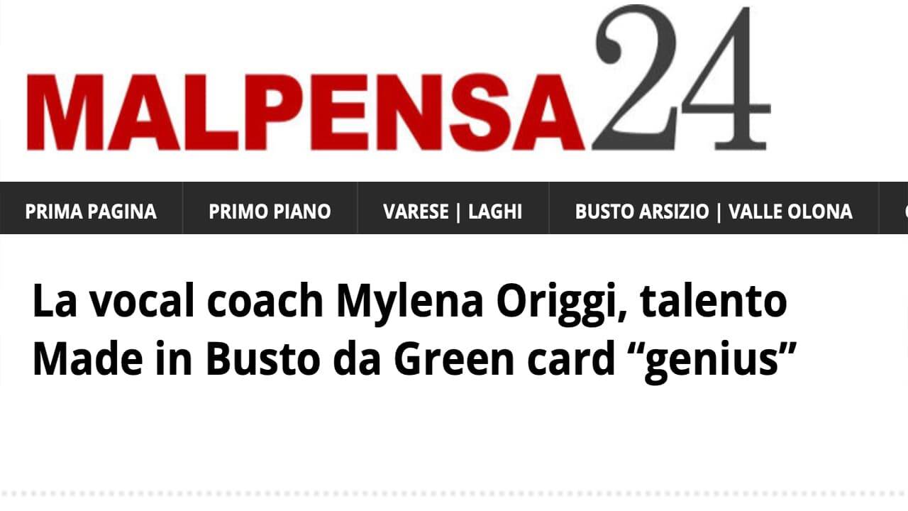 Mylena Vocal Coach, talent Made in Busto Arsizio earn Green Card “genius”
